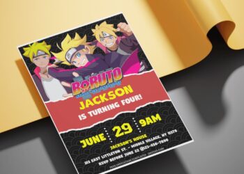 (Free Editable PDF) Thrilling Fun Boruto Ninja Birthday Invitation Templates