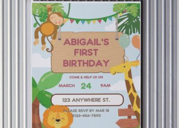 (Free Editable PDF) Playful Jungle Birthday Bash Invitation Templates