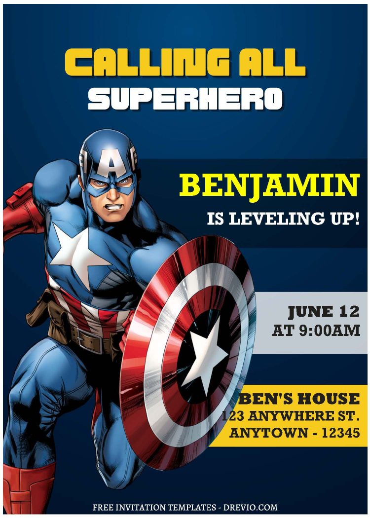 (Free Editable PDF) Calling All Superheroes Avengers Birthday ...