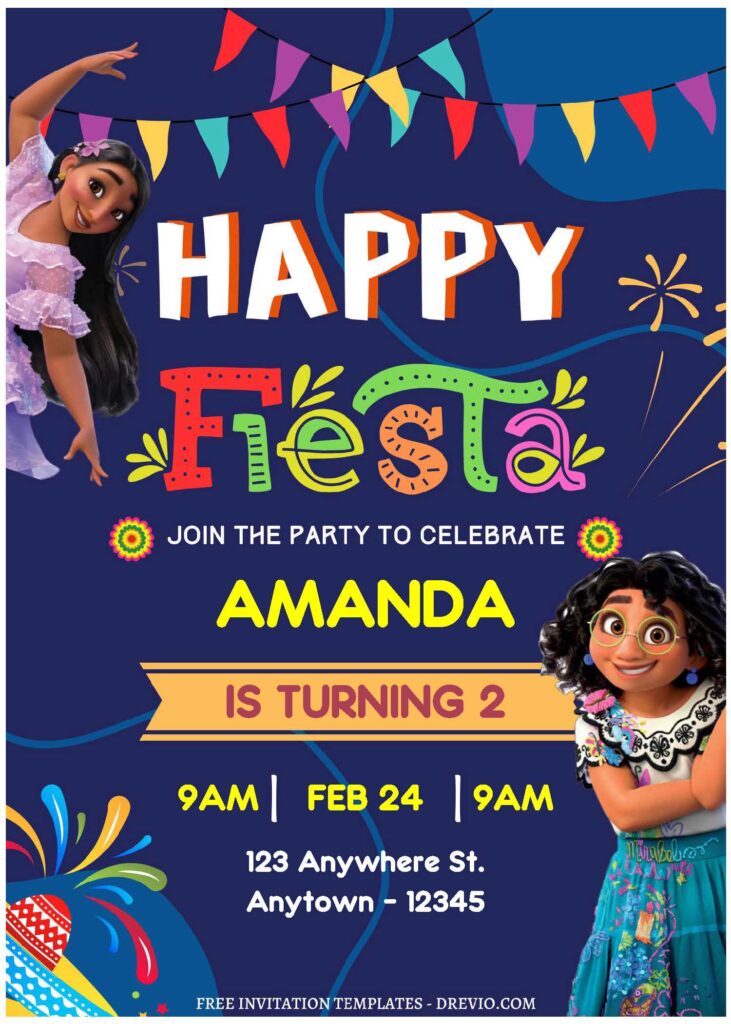 Invitation Template of (Free Editable PDF) Charming Fiesta Disney Encanto Birthday Invitation Templates 1