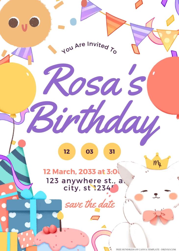 FREE Editable Animal Party Birthday Invitation