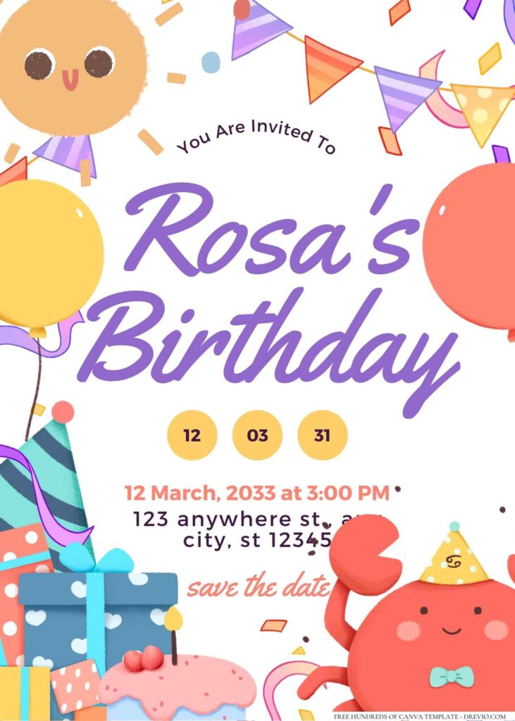 FREE Editable Animal Party Birthday Invitation