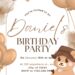 FREE Editable Brown Teddy Birthday Invitation
