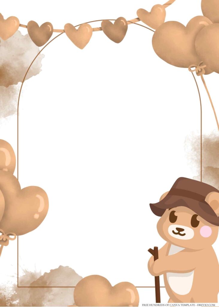 Invitation Template of 20+ Brown Teddy Birthday Invitation Templates 7