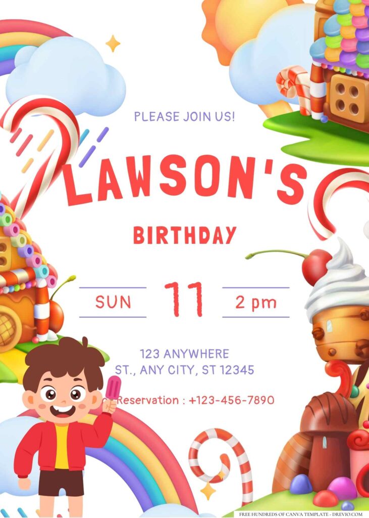 Invitation Template of 101 Guide to Candyland Themed Birthday Party Ideas 8