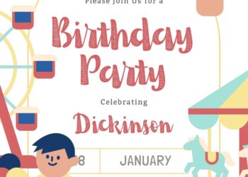 FREE Editable Carnival Party Birthday Invitation