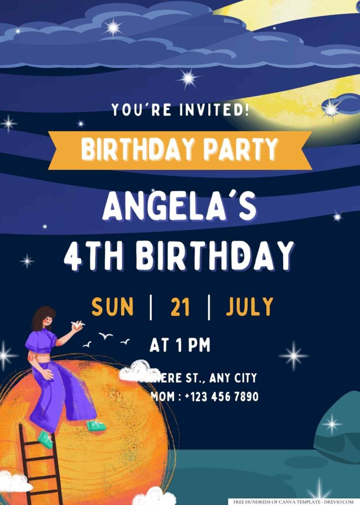 FREE Editable Catching Star Birthday Invitation