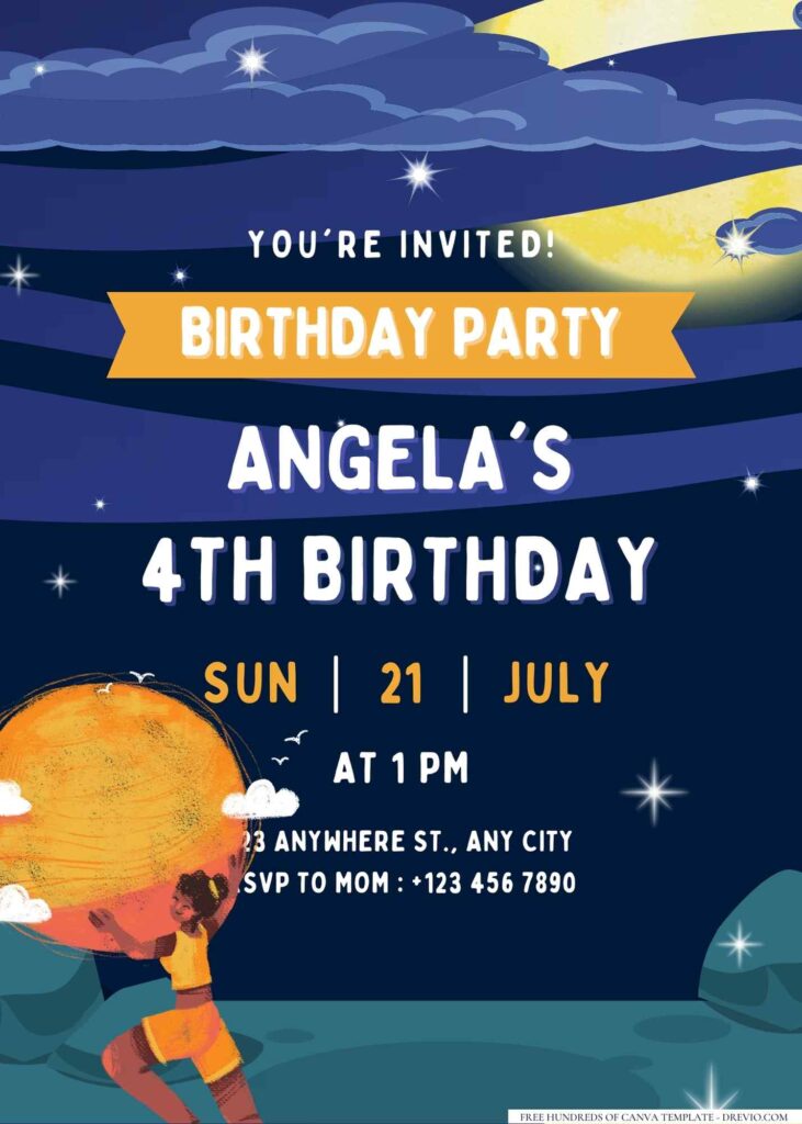 FREE Editable Catching Star Birthday Invitation