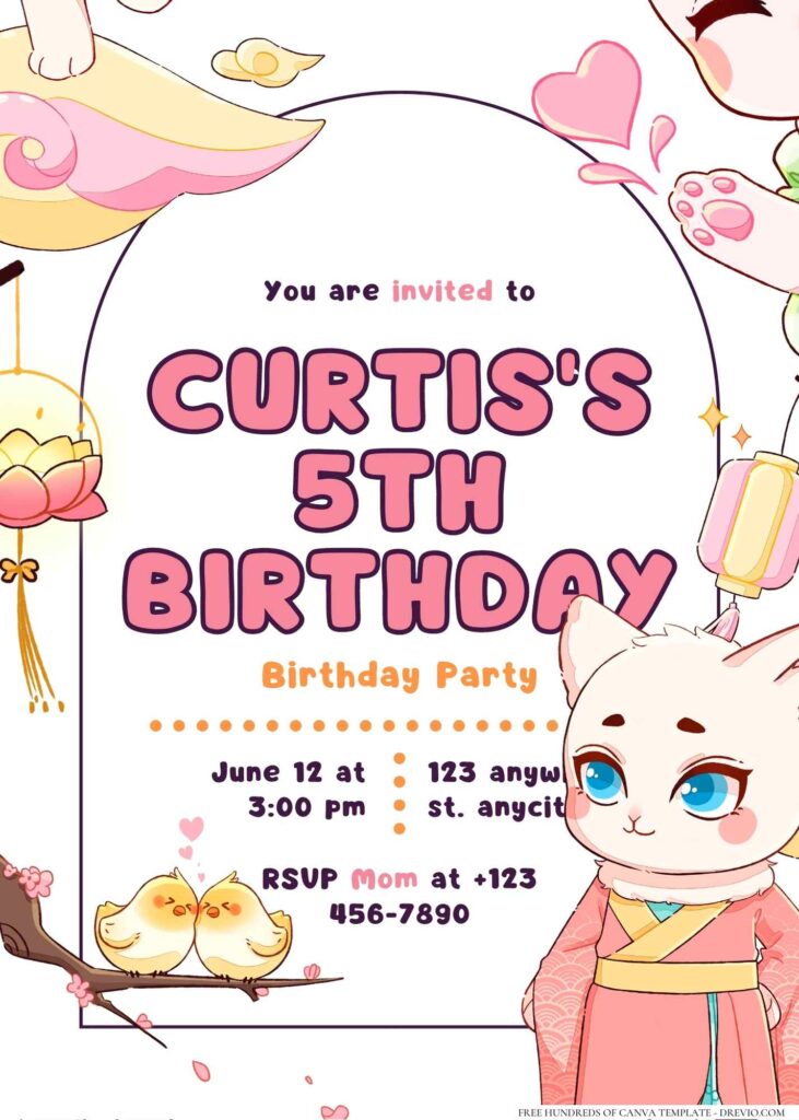 FREE Editable Cute Festival Tanaba Birthday Invitation