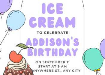 FREE Editable Ice Cream Birthday Invitation