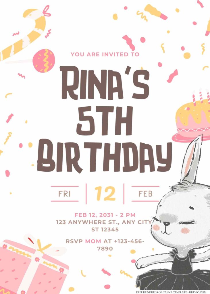 FREE Editable Little Ballerina Birthday Invitation