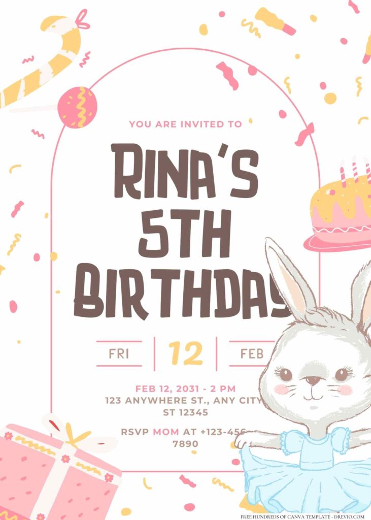 FREE Editable Little Ballerina Birthday Invitation