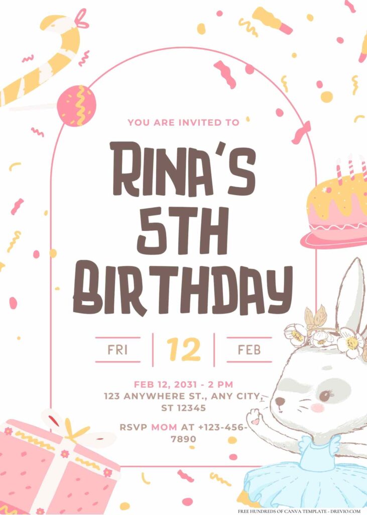 FREE Editable Little Ballerina Birthday Invitation