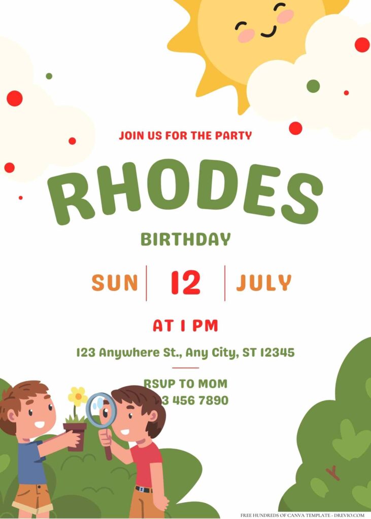 FREE Editable Little Explorer Birthday Invitation