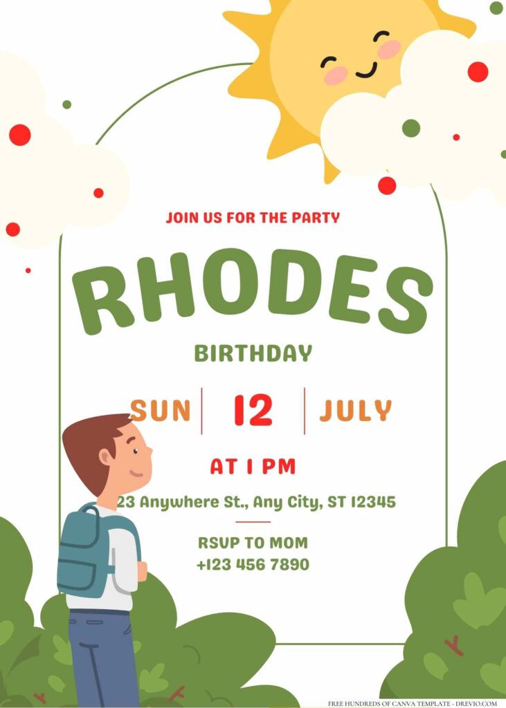 FREE Editable Little Explorer Birthday Invitation