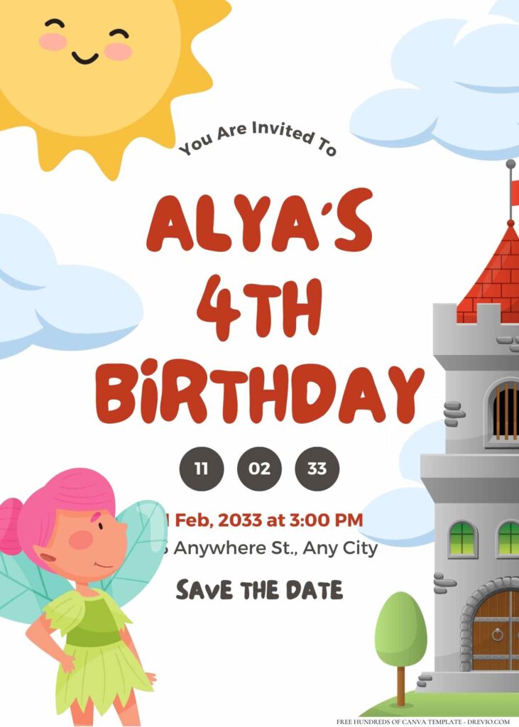 FREE Editable Little Fairy Birthday Invitation