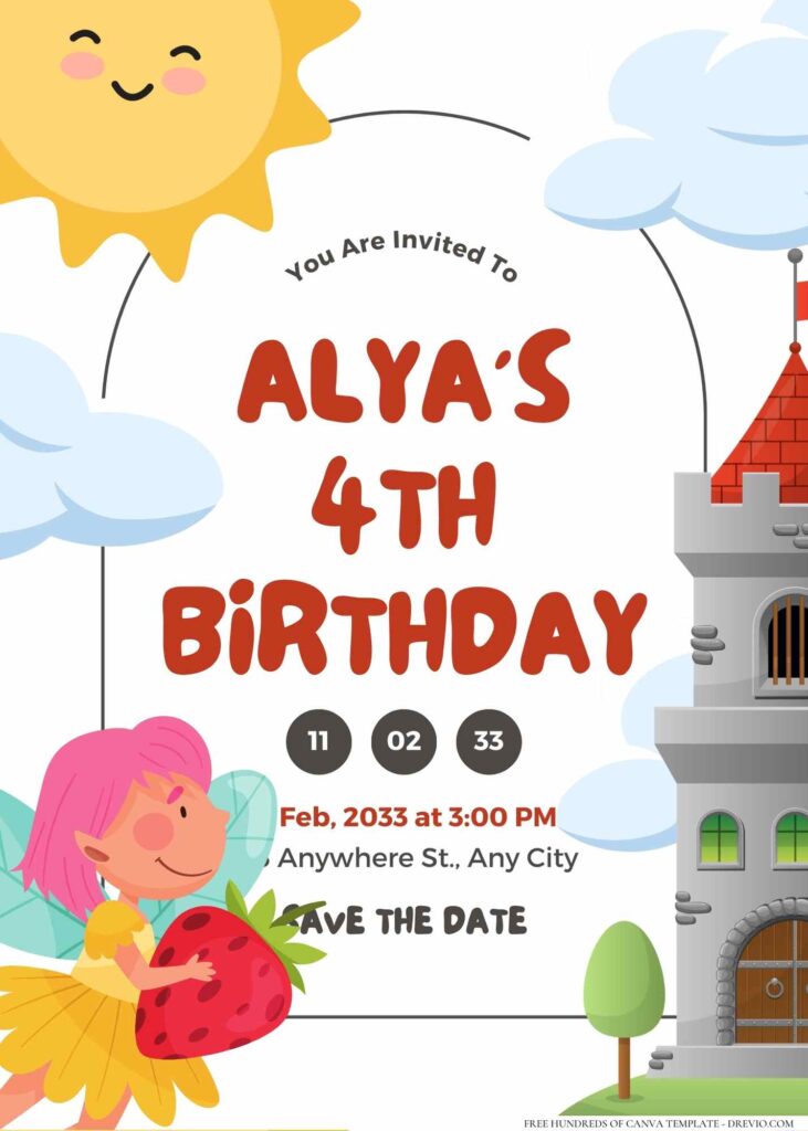 FREE Editable Little Fairy Birthday Invitation