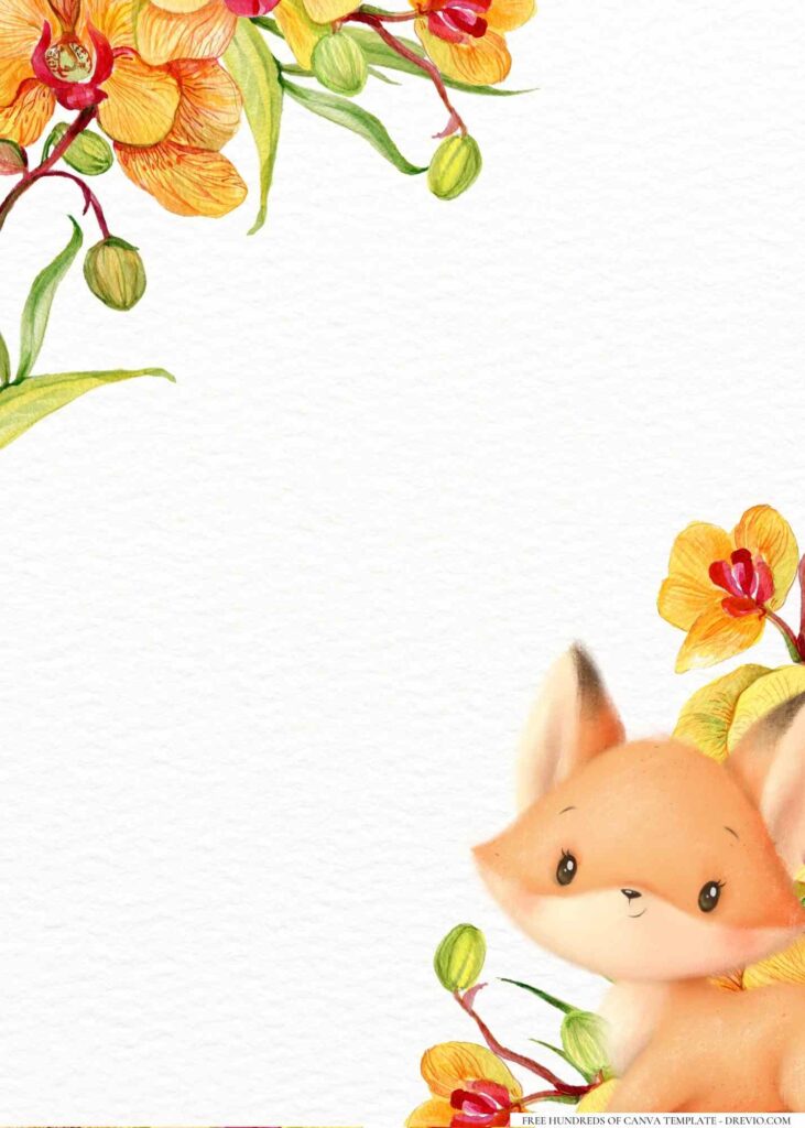 Floral Sticker  The Charming Fox