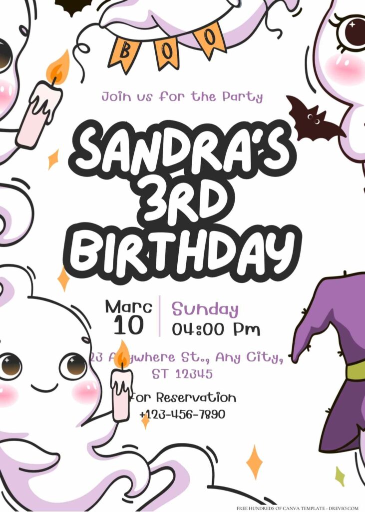 Little Ghost Birthday Invitations