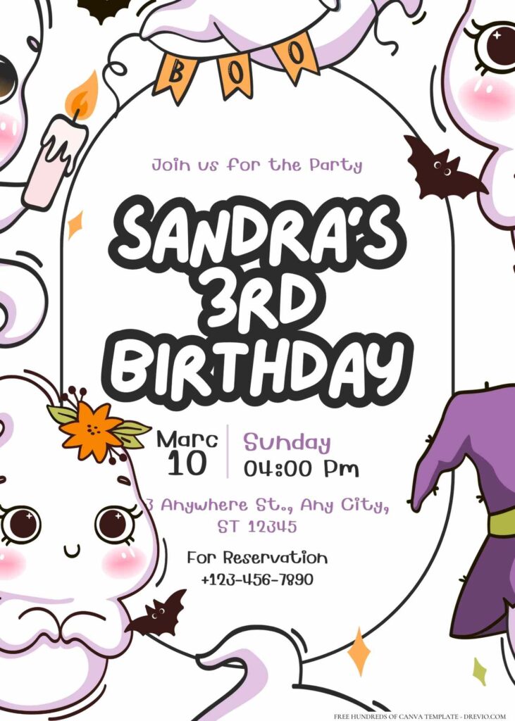 Little Ghost Birthday Invitations