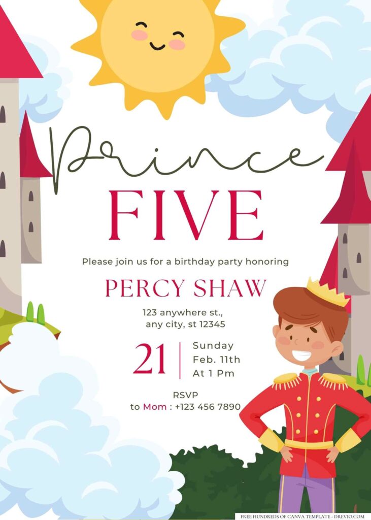FREE Editable Little Prince Birthday Invitation