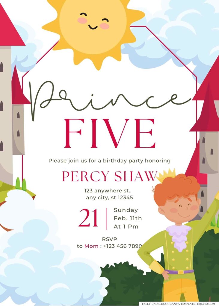 FREE Editable Little Prince Birthday Invitation