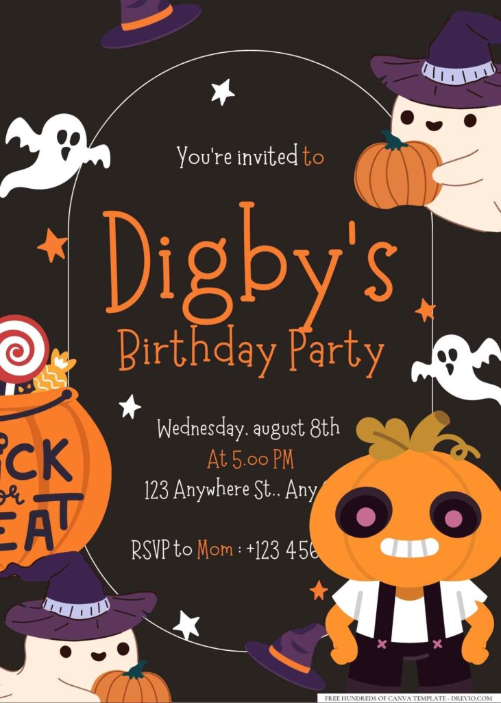 FREE Editable Little Pumpkin Birthday Invitation