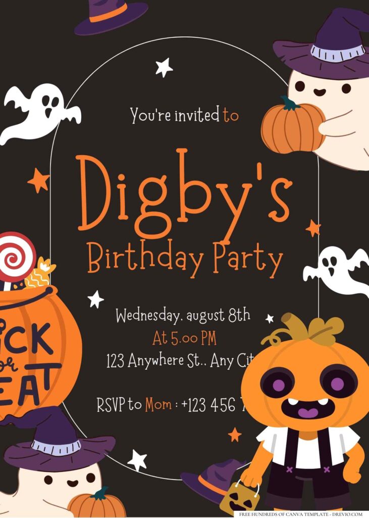 FREE Editable Little Pumpkin Birthday Invitation