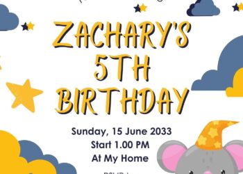 FREE Editable Moon and Stars Birthday Invitation