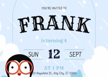 FREE Editable Penguin Birthday Invitation