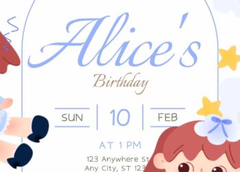 FREE Editable Purple Lolita Cute Girl Birthday Invitation
