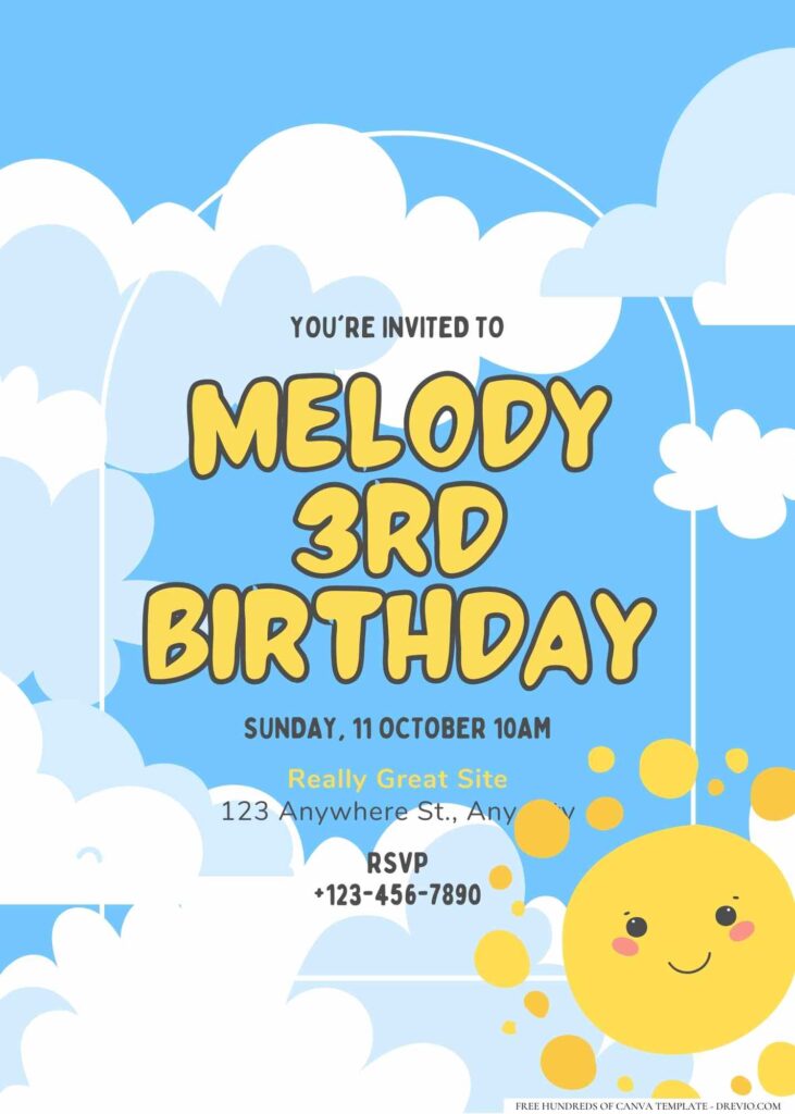 FREE Editable Sunshine Birthday Invitation