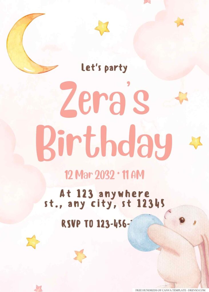 FREE Editable Sweet Dreams Birthday Invitation