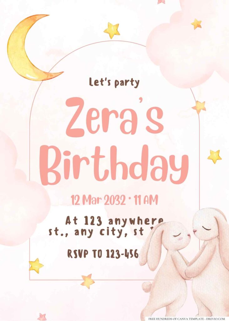 FREE Editable Sweet Dreams Birthday Invitation