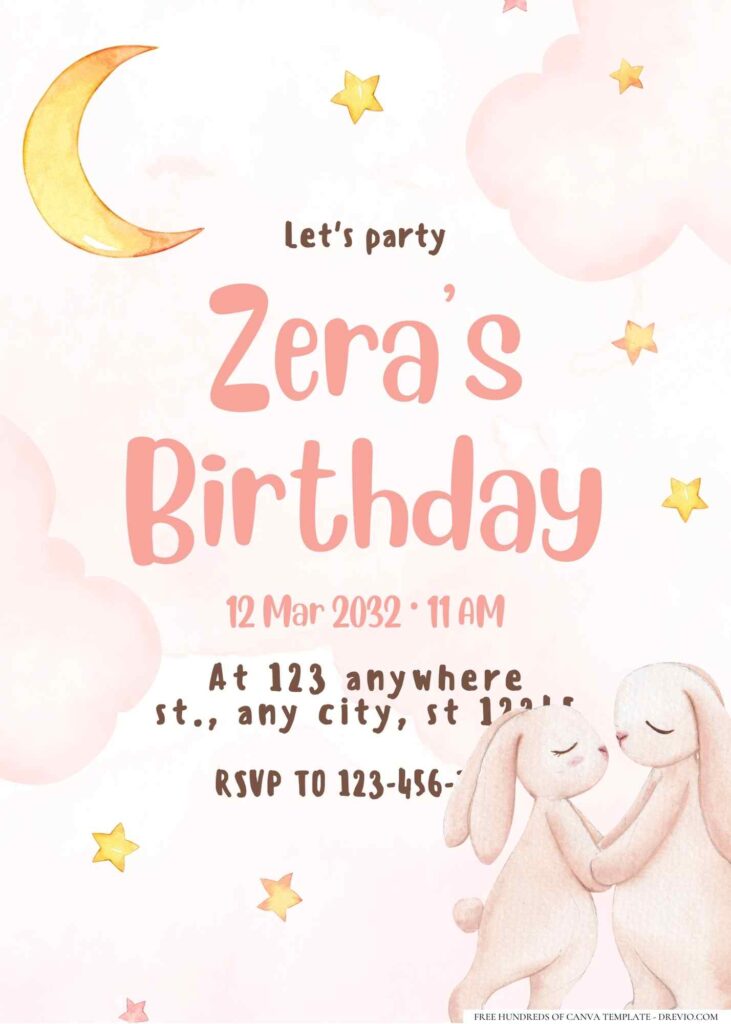 FREE Editable Sweet Dreams Birthday Invitation