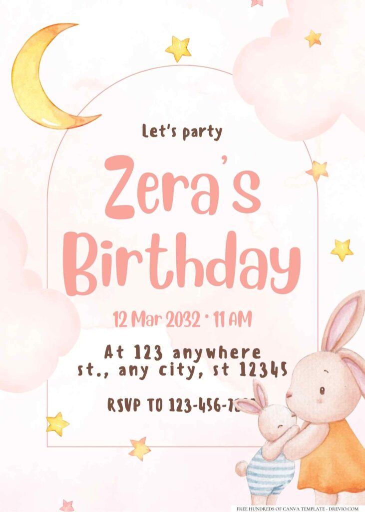 FREE Editable Sweet Dreams Birthday Invitation