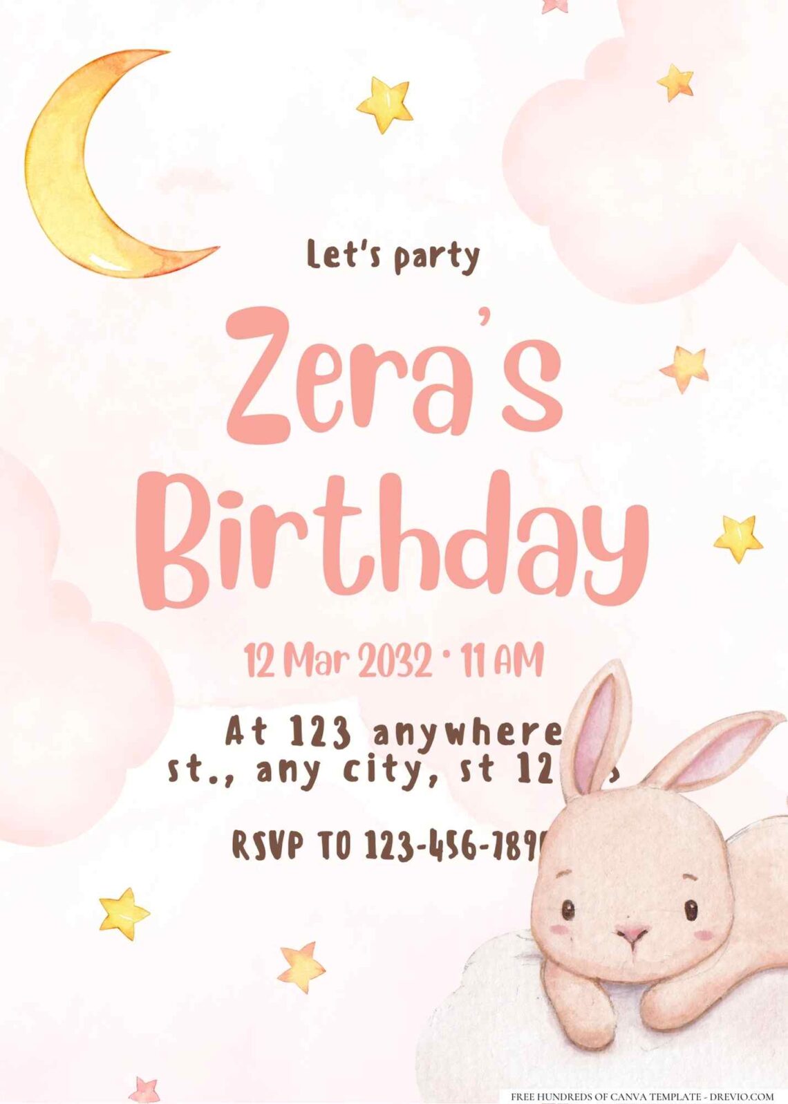 FREE Editable Sweet Dreams Birthday Invitation