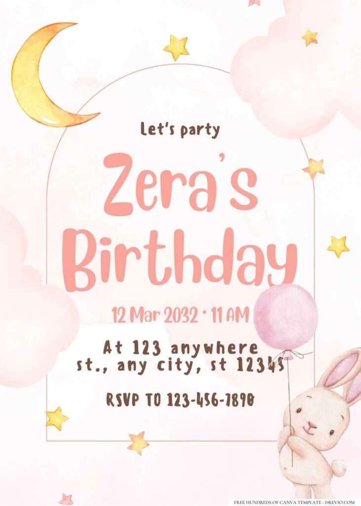 FREE Editable Sweet Dreams Birthday Invitation