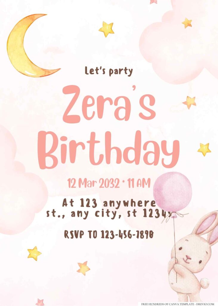 FREE Editable Sweet Dreams Birthday Invitation