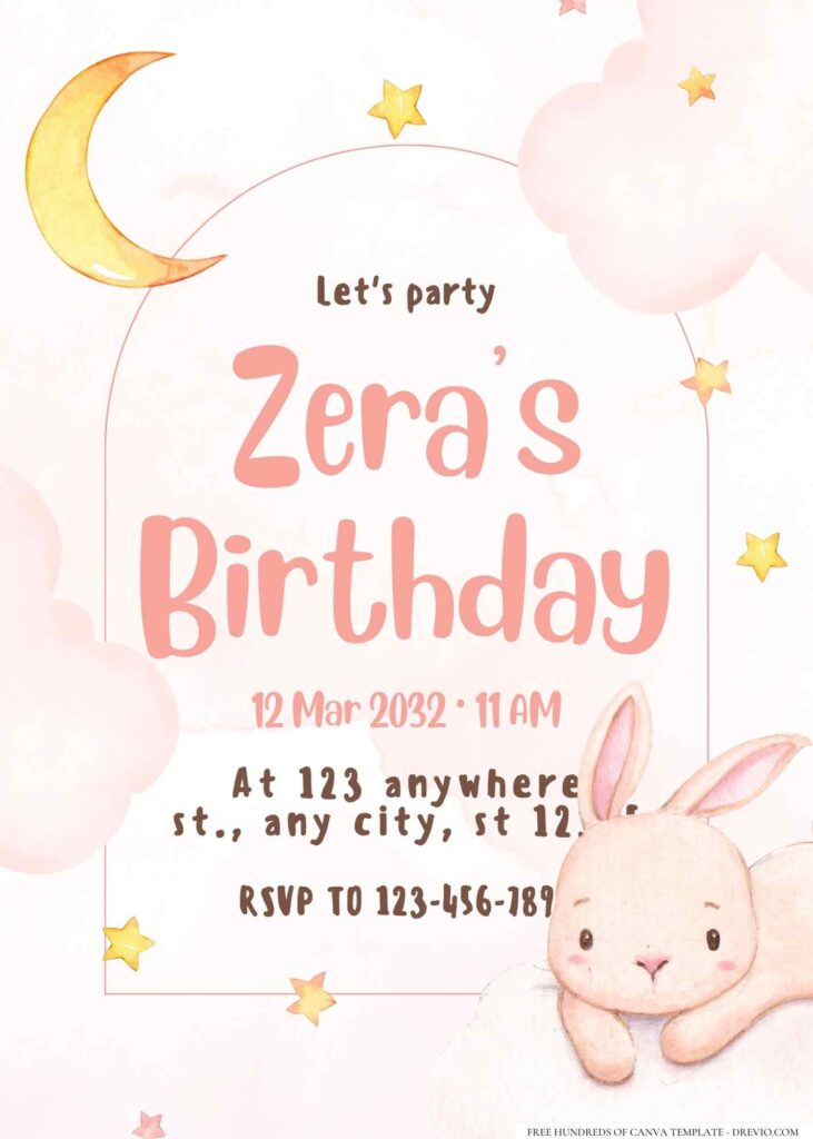 FREE Editable Sweet Dreams Birthday Invitation