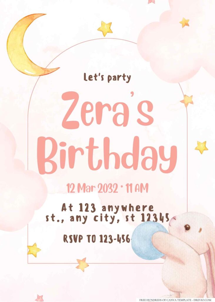 FREE Editable Sweet Dreams Birthday Invitation