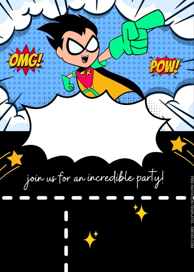 FREE Teen Titans Birthday Invitation Templates | Download Hundreds FREE ...