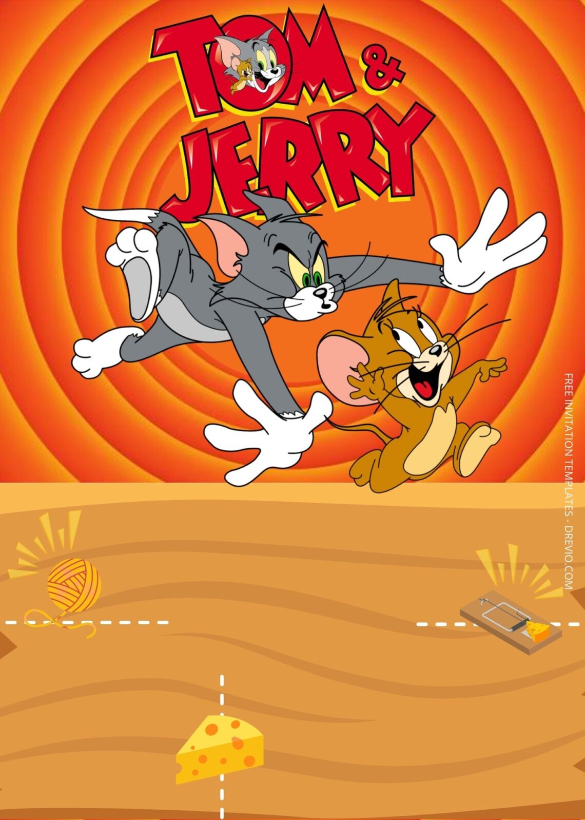 FREE Tom & Jerry Birthday Invitation Templates