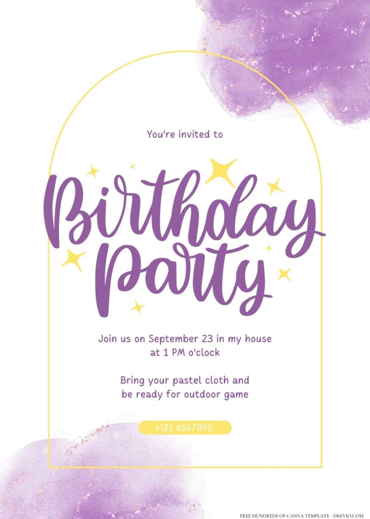 FREE Editable Watercolor Birthday Invitation