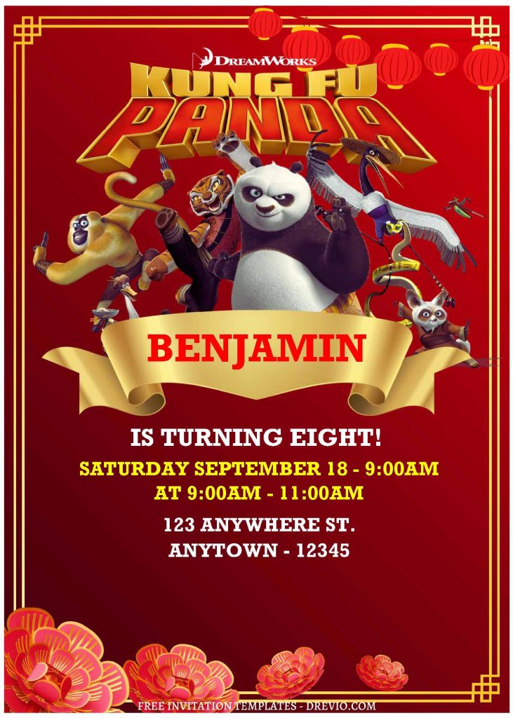 Invitation Template of (Free Editable PDF) Furious Kung Fu Panda Birthday Invitation Templates 1