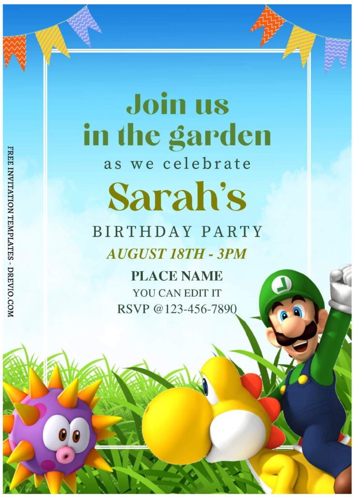 (Free Editable PDF) Calling All Gamers Super Mario Birthday Invitation Templates B