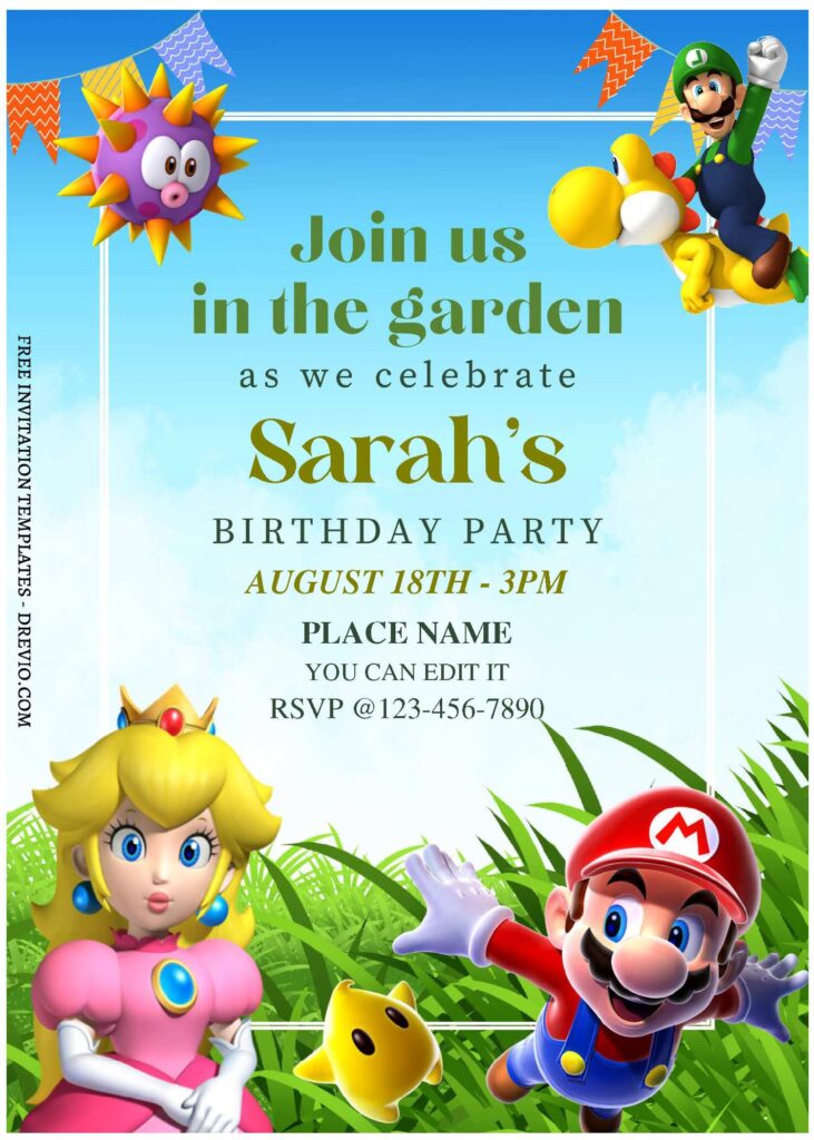 Invitation Template of (Free Editable PDF) Calling All Gamers Super Mario Birthday Invitation Templates 1