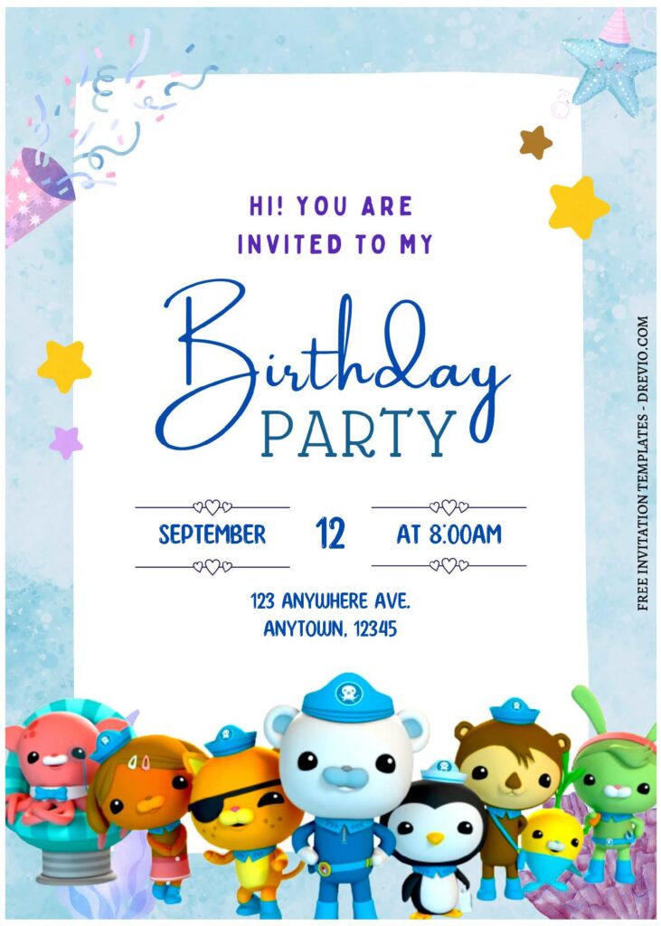 Invitation Template of (Free Editable PDF) Dive Into The Fun Octonauts Adventure Birthday Invitation Templates 1