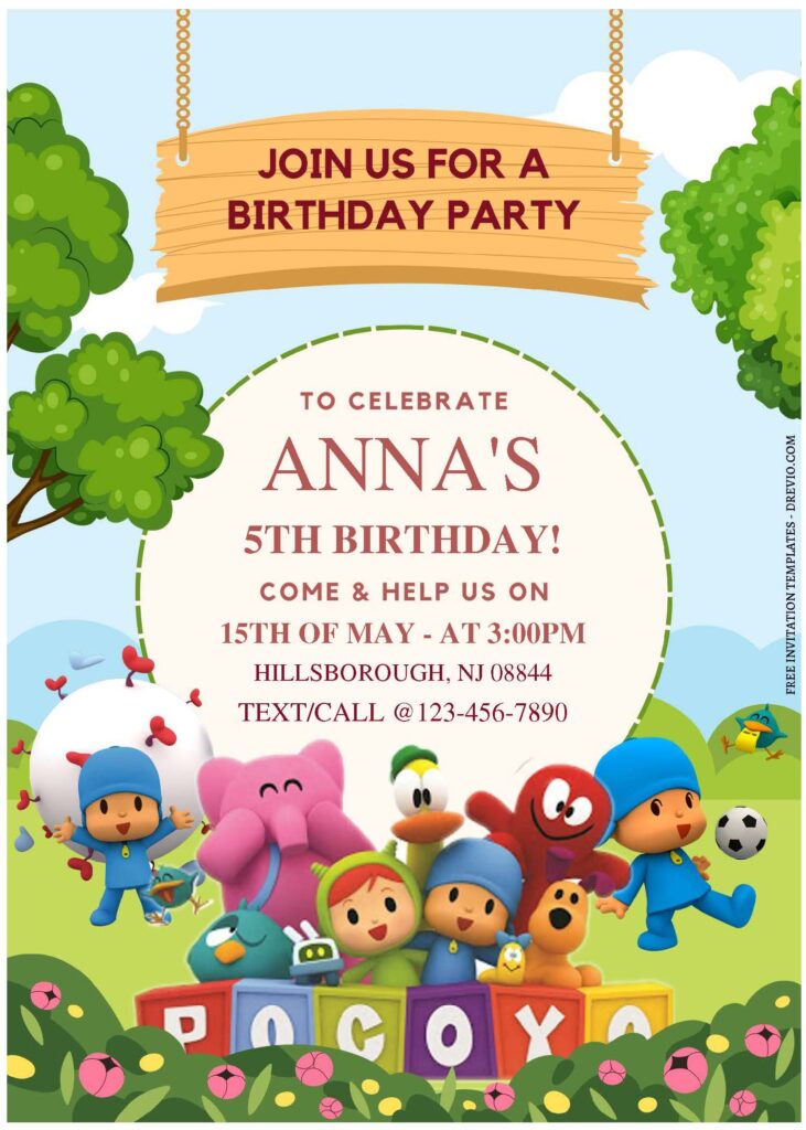 Invitation Template of (Free Editable PDF) Joyful Pocoyo Birthday Invitation Templates 1