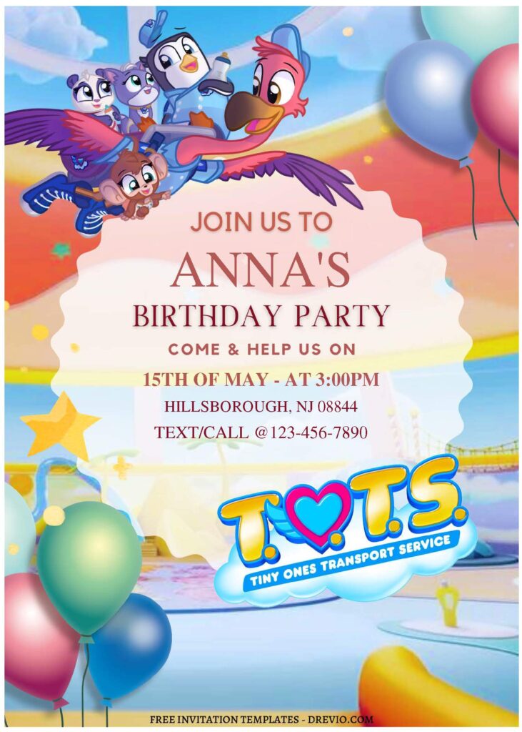 Invitation Template of (Free Editable PDF) Rollin' Into Fun Tiny Ones Transport Service Birthday Invitation Templates 1